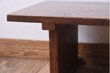 アンティーク家具　明治期　天板欅材一枚板　アンティーク文机