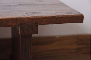 アンティーク家具　明治期　天板欅材一枚板　アンティーク文机