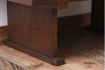 アンティーク家具　明治期　天板欅材一枚板　アンティーク文机