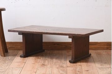 アンティーク家具　明治期　天板欅材一枚板　アンティーク文机