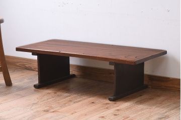 アンティーク家具　明治期　天板欅材一枚板　総欅材のアンティーク文机
