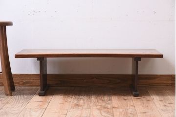 アンティーク家具　明治期　天板欅材一枚板　総欅材のアンティーク文机