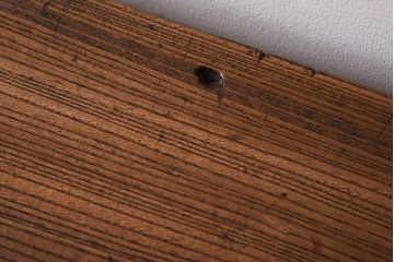 アンティーク家具　明治期　天板欅材一枚板　総欅材のアンティーク文机