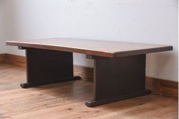 アンティーク家具　明治期　天板欅材一枚板　総欅材のアンティーク文机
