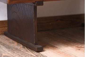 アンティーク家具　明治期　天板欅材一枚板　総欅材のアンティーク文机