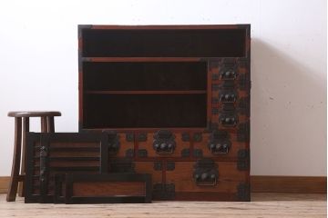 アンティーク家具　古民具・骨董　上質な金具のアンティーク松本帳場箪笥