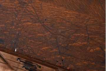 アンティーク家具　ネームプレート取っ手!ナラ材製のアンティークカードケース(小引き出し、図書館、図書室)(2)