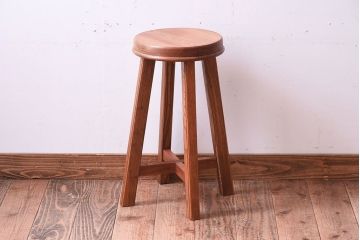 ラフジュ工房オリジナル　欅材古材のシンプルな特製スツール