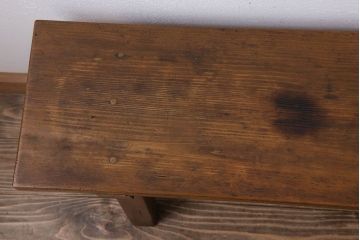 アンティーク家具　素朴でシンプルな木製アンティークベンチ