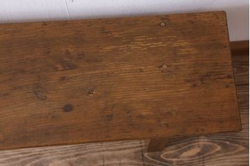 アンティーク家具　素朴でシンプルな木製アンティークベンチ