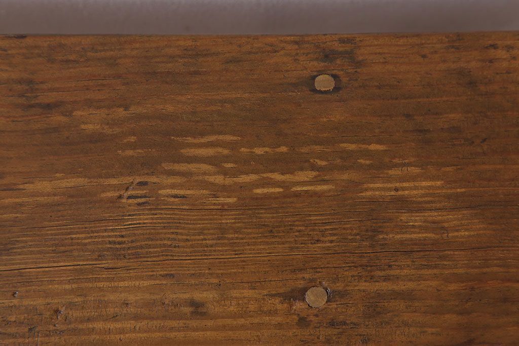 アンティーク家具　素朴でシンプルな木製アンティークベンチ