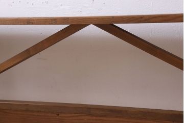 アンティーク家具　素朴でシンプルな木製アンティークベンチ