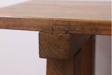 アンティーク家具　素朴でシンプルな木製アンティークベンチ