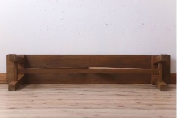 アンティーク家具　素朴でシンプルな木製アンティークベンチ