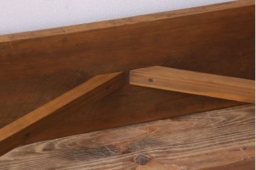 アンティーク家具　素朴でシンプルな木製アンティークベンチ