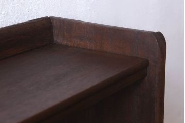 レトロ家具　ラワン材製　古い木のレトロな本棚(ディスプレイラック)
