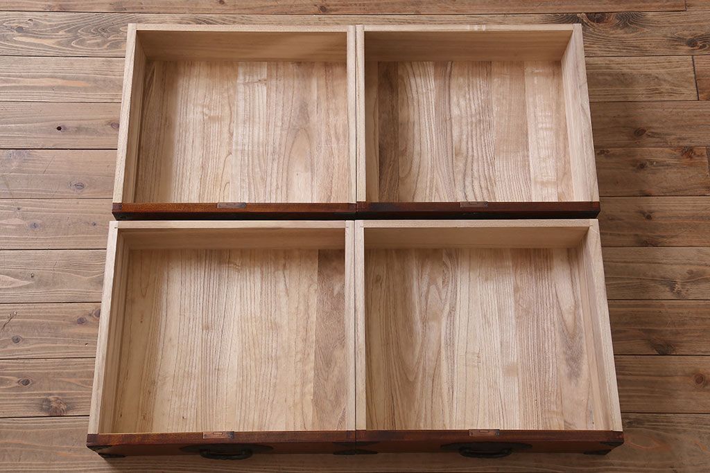 中古 伝統民芸家具 岩谷堂　二段重ね衣装箪笥