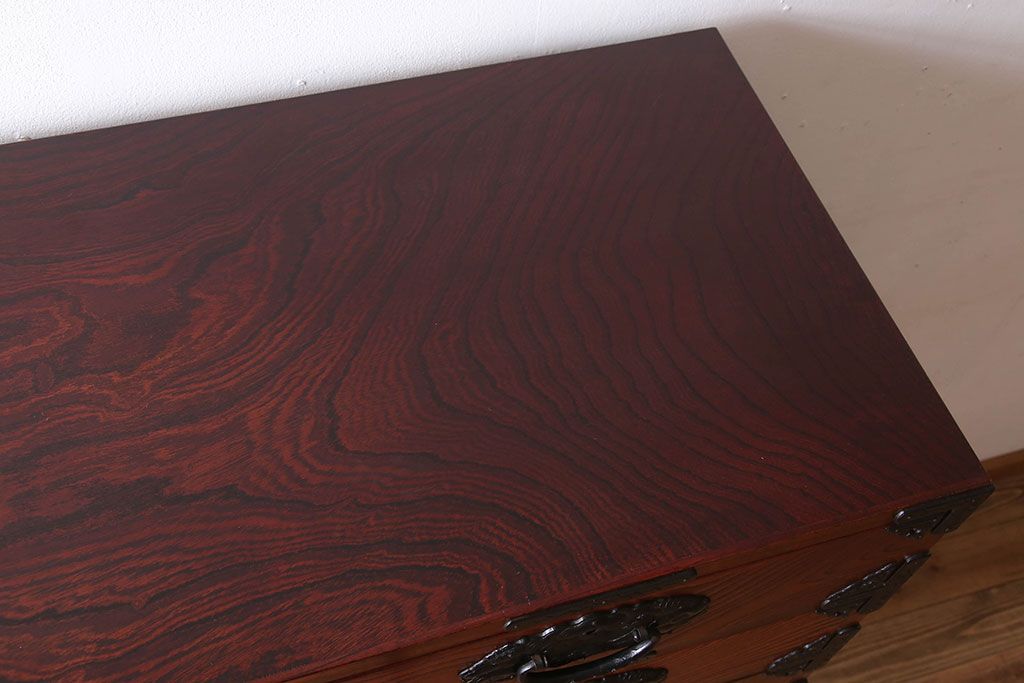 中古 伝統民芸家具 岩谷堂　二段重ね衣装箪笥