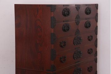 中古 伝統民芸家具 岩谷堂　二段重ね衣装箪笥