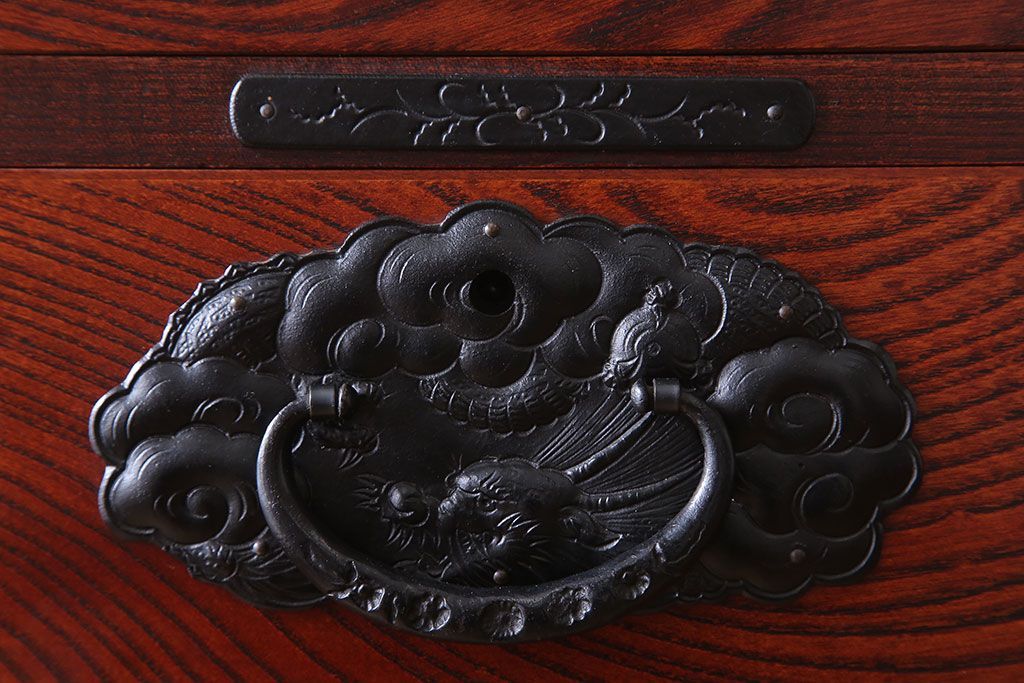 中古 伝統民芸家具 岩谷堂　二段重ね衣装箪笥