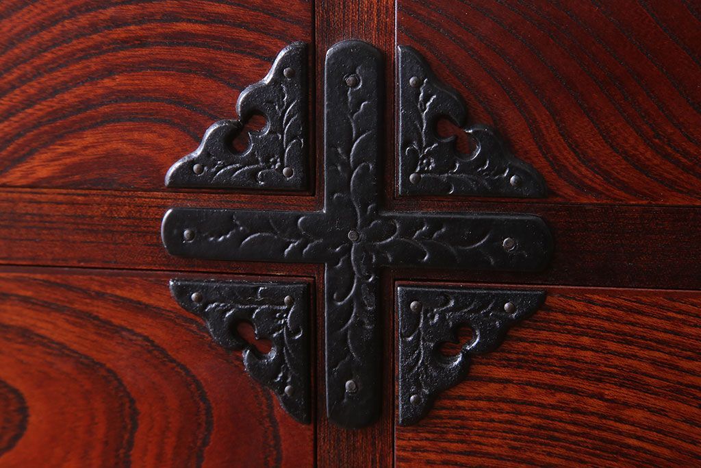 中古 伝統民芸家具 岩谷堂　二段重ね衣装箪笥