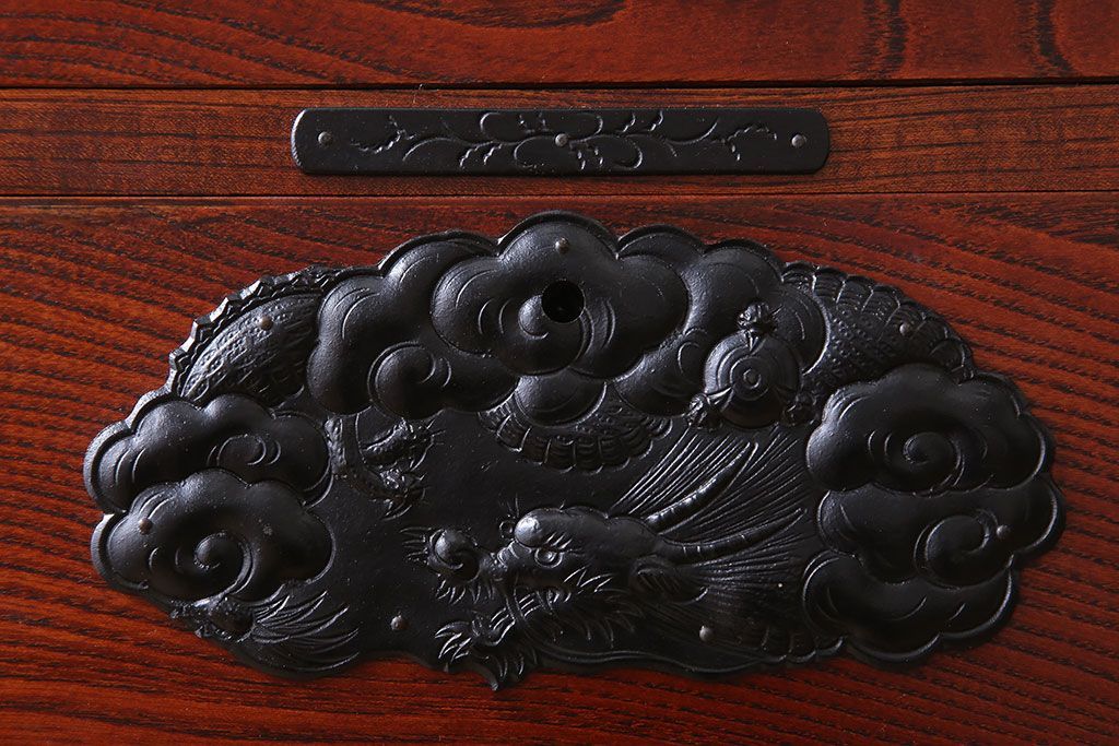 中古 伝統民芸家具 岩谷堂　二段重ね衣装箪笥