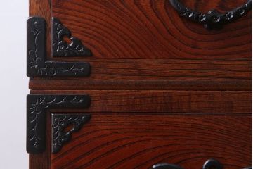 中古 伝統民芸家具 岩谷堂　二段重ね衣装箪笥