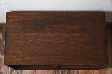 アンティーク家具　引き戸付き!小ぶりでかわいい古い木味のアンティーク収納棚