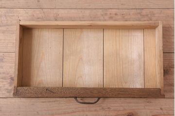 アンティーク雑貨　古い木味のレトロなアンティーク引き出し付き本立て(2)