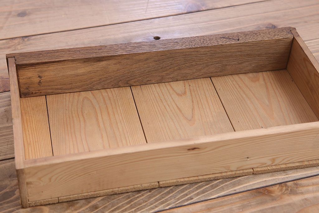 アンティーク雑貨　古い木味のレトロなアンティーク引き出し付き本立て(2)