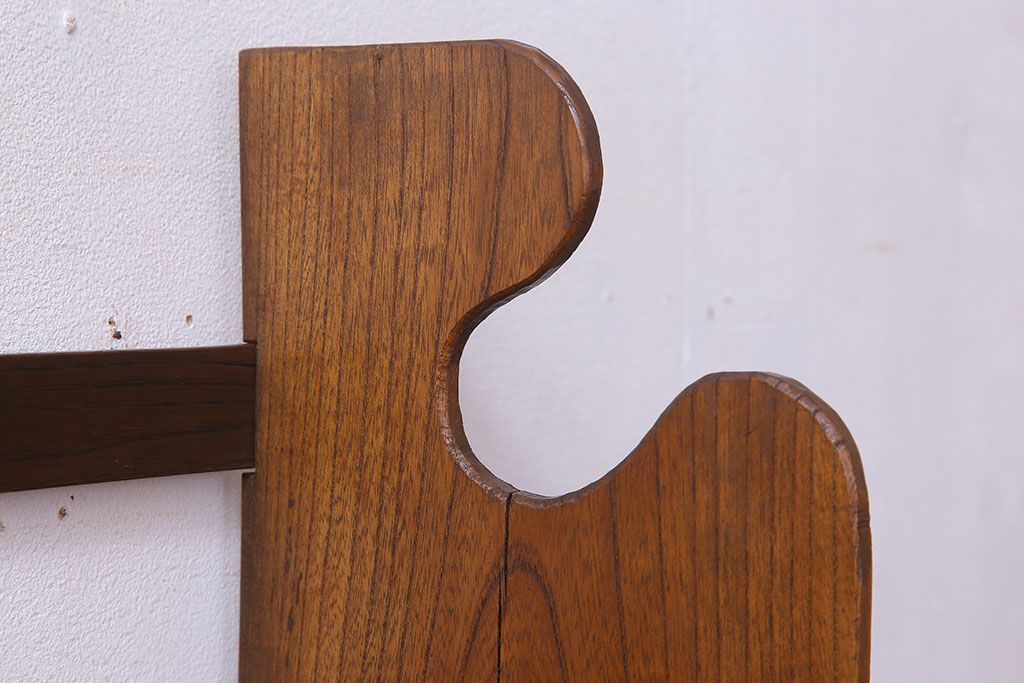 アンティーク雑貨　古い木味のレトロなアンティーク引き出し付き本立て(2)