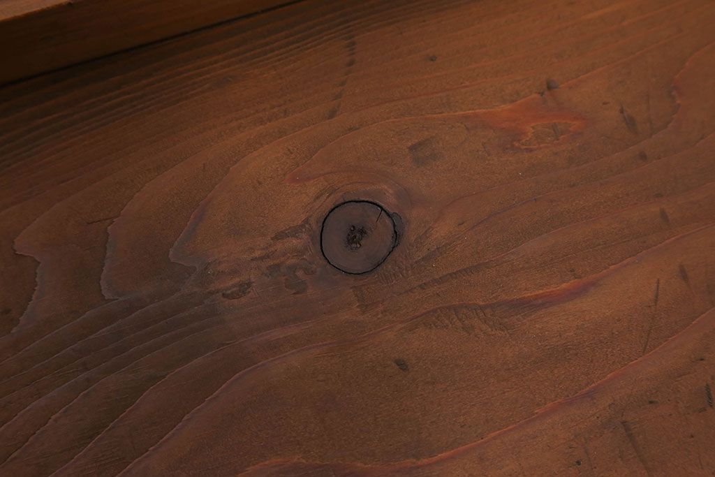 アンティーク雑貨　古い木味のレトロなアンティーク引き出し付き本立て(2)