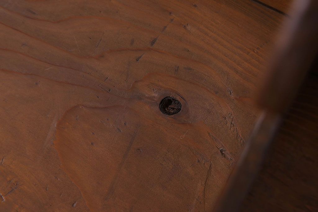 アンティーク雑貨　古い木味のレトロなアンティーク引き出し付き本立て(2)