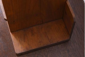 アンティーク雑貨　古い木味のレトロなアンティーク引き出し付き本立て(2)