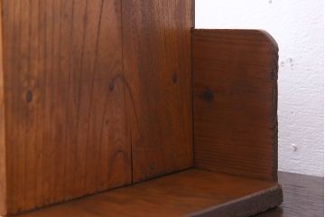 アンティーク雑貨　古い木味のレトロなアンティーク引き出し付き本立て(2)