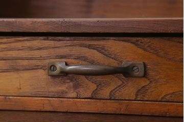 アンティーク雑貨　古い木味のレトロなアンティーク引き出し付き本立て(2)