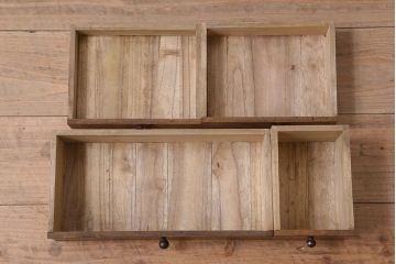 アンティーク雑貨　古い木製のレトロなアンティーク裁縫箱(小引き出し)(2)