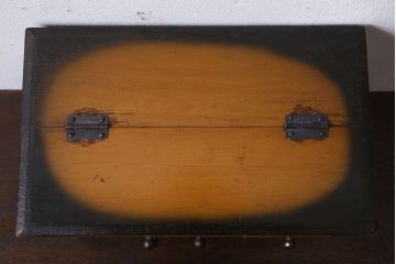 アンティーク雑貨　古い木製のレトロなアンティーク裁縫箱(小引き出し)(2)