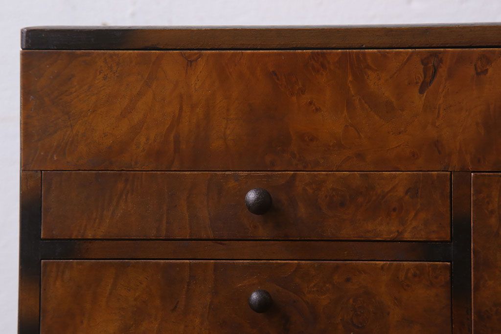 アンティーク雑貨　古い木製のレトロなアンティーク裁縫箱(小引き出し)(2)