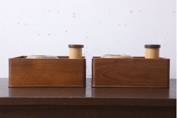 アンティーク雑貨　桑材製　上品なアンティーク煙草盆一対