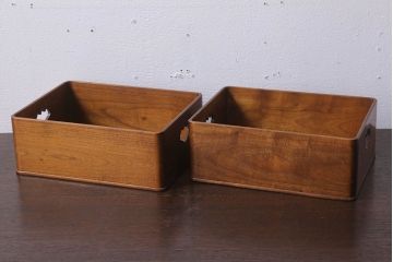 アンティーク雑貨　桑材製　上品なアンティーク煙草盆一対