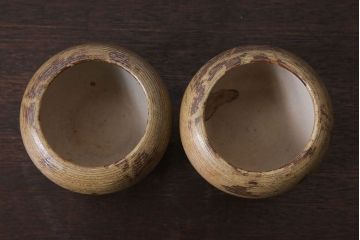 アンティーク雑貨　桑材製　上品なアンティーク煙草盆一対