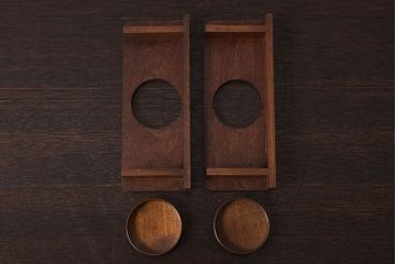アンティーク雑貨　桑材製　上品なアンティーク煙草盆一対