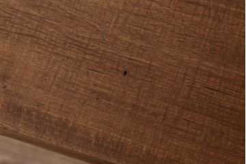 アンティーク家具　天板一枚板　朴の木　シンプルな鉄脚テーブル