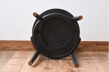 アンティーク家具　ブラックペイント!小ぶりなアンティークベントウッドチェア