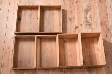 アンティーク家具　タモ材!古い木製のシンプルなアンティーク薄型片袖机