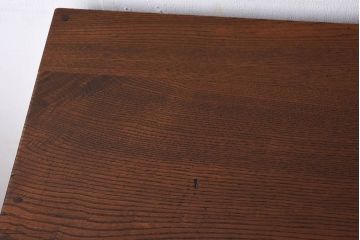 アンティーク家具　タモ材!古い木製のシンプルなアンティーク薄型片袖机