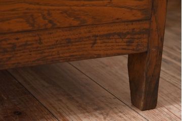 アンティーク家具　タモ材!古い木製のシンプルなアンティーク薄型片袖机