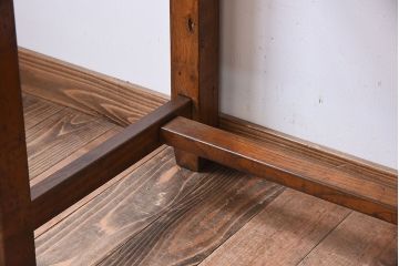 アンティーク家具　タモ材!古い木製のシンプルなアンティーク薄型片袖机