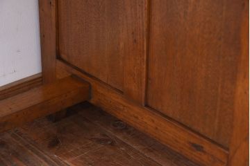 アンティーク家具　タモ材!古い木製のシンプルなアンティーク薄型片袖机